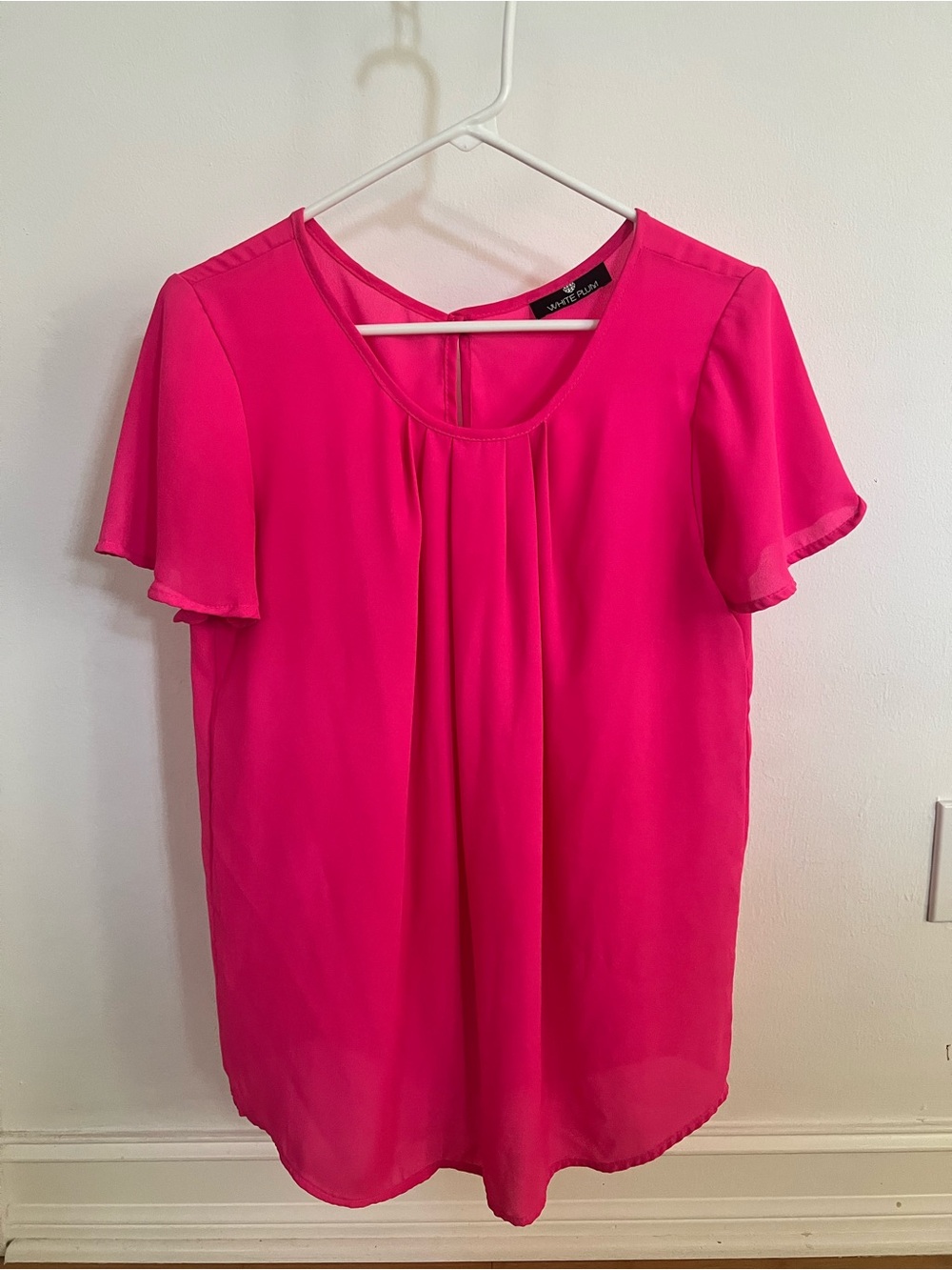 Worthington Women's Hot Pink Flutter Sleeve Blouse